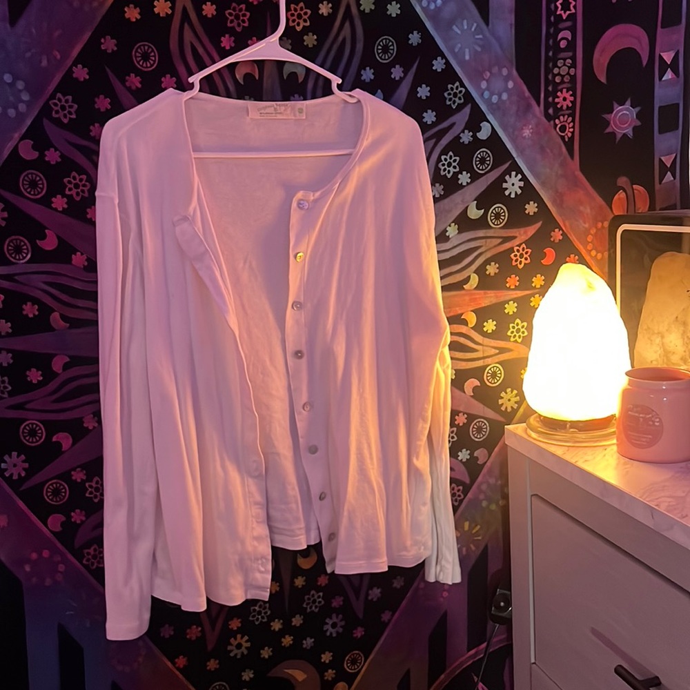white cardigan
